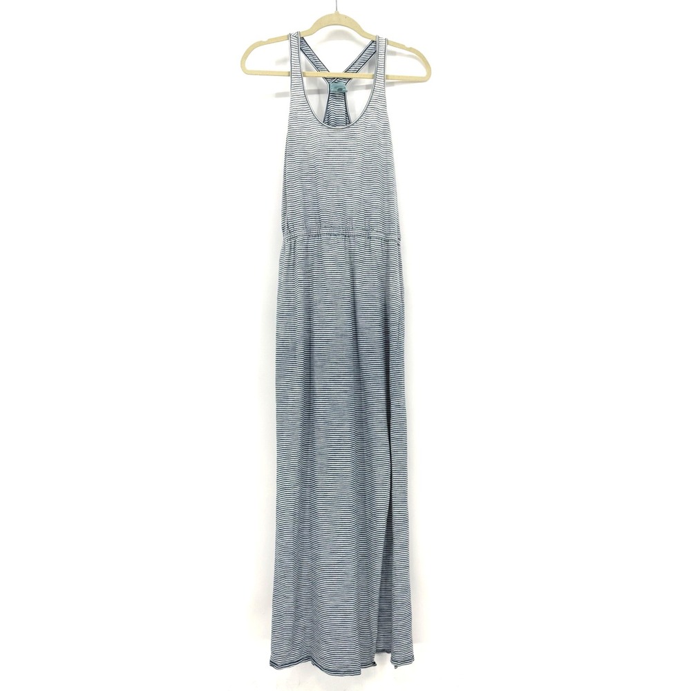 C&C California Tank Maxi Dress Small Cotton Blue/White Stripe Racerback Beach